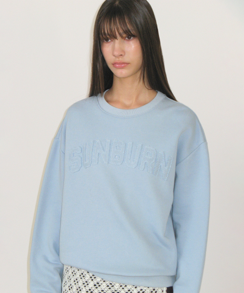 Sunburn Logo Patch Sweatshirt, SKYBLUE