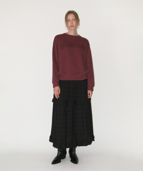 Sunburn Logo Patch Sweatshirt, BURGUNDY