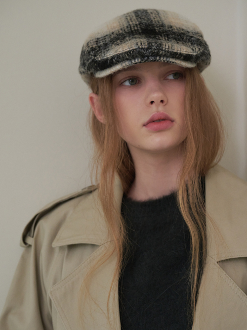 Tartan Check Hunting Cap (Black Check )