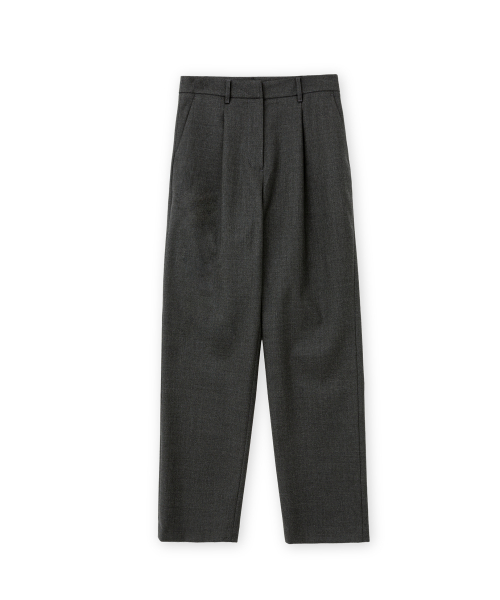 W One Tuck Pants, Charcoal