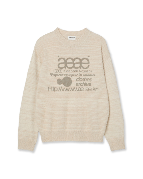 WEB LOGO HAIRY KNIT [IVORY]
