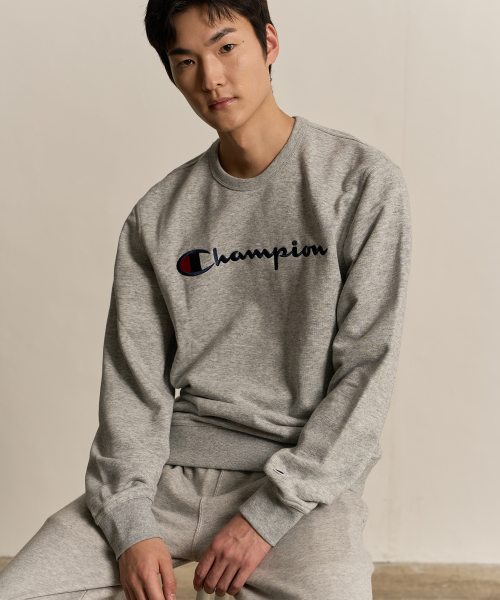 빅 스크립트 로고 크루넥 스웨트셔츠 Normal Grey