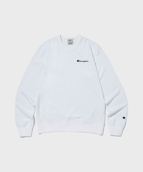스몰 스크립트 로고 크루넥 스웨트셔츠 White