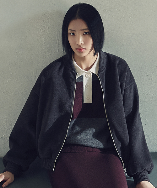 여성) 스트라이프 폴로넥 스웨터_MSE4ET2921