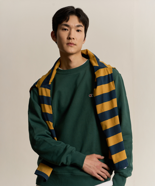 C로고 크루넥 스웨트셔츠 Dark Green