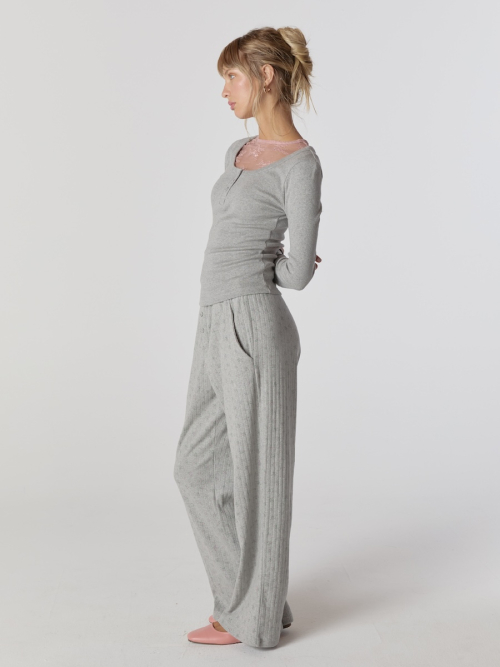 PROVINCE EYELET PANTS (FOG BOUQUET)