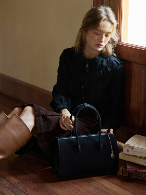 BESSIE tote shoulder bag_BLACK