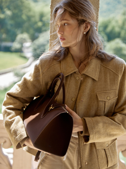 BESSIE tote shoulder bag_BROWN