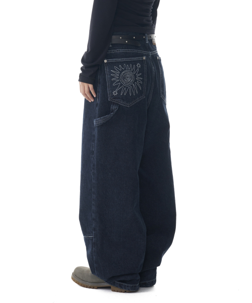 Needlework Carpenter Denim Pants (Blue)