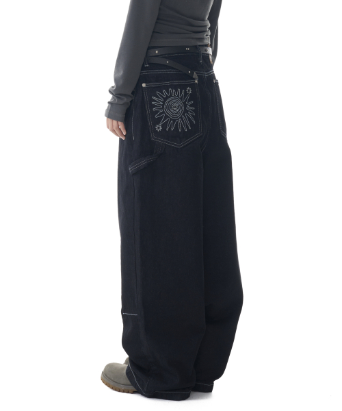 Needlework Carpenter Denim Pants (Black)