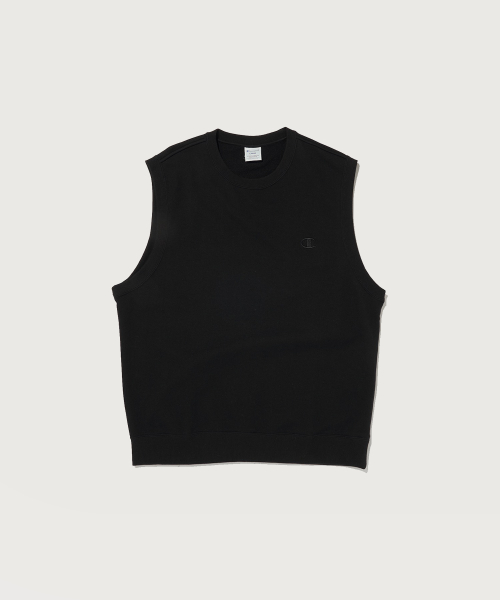 오버핏 스웨트 조끼 Black