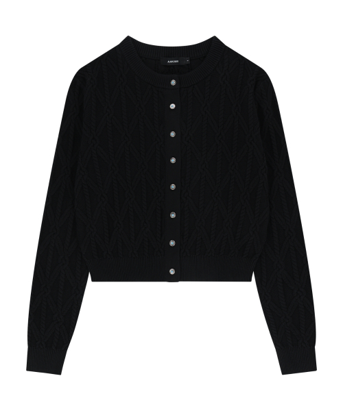 Sun Button Pattern Cardigan (Black)