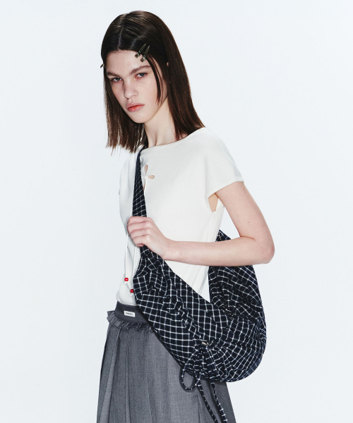 LASSIE BAG - CHECK NAVY