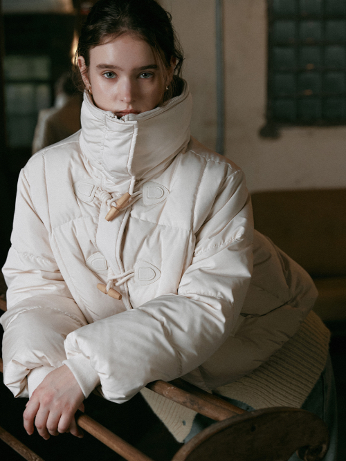 ELROY knit collar short padding_IVORY