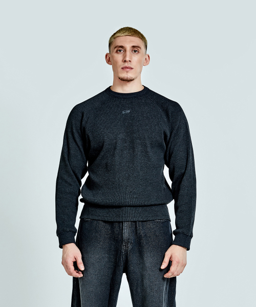 Waffle logo longsleeve - Deep grey