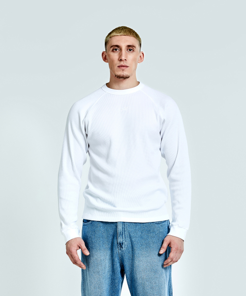 Waffle logo longsleeve - White