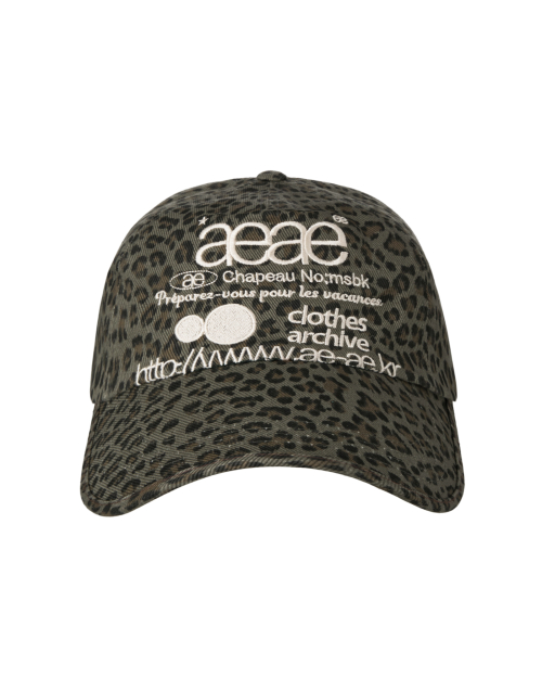 WEB LOGO LEOPARD CAP [KHAKI]