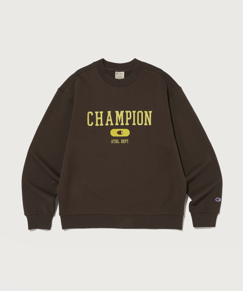 컬리지 로고 크루넥 스웨트셔츠 Normal Brown