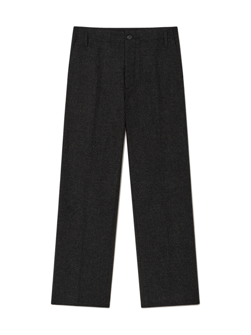 G STRAIGHT WOOL PANTS (CHARCOAL)