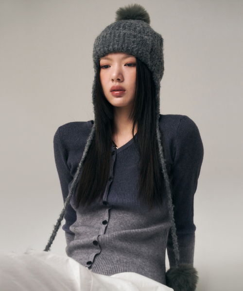 Ear Flap Pom Pom Beanie_ 6Color