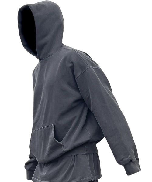 Edition4. Soft Essential Medium-Heavy Sweat Pigment Hoodie (Dark Gray)