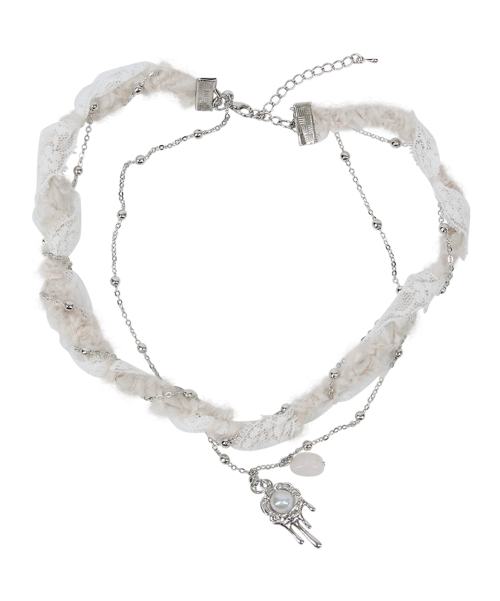 Braided Handmade Necklace (FL-730_White)