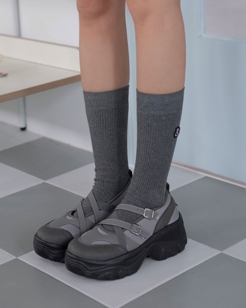 ROMITA Platform Banding Mary Jane Shoes Gray OZSQGA136G