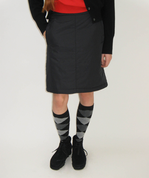 Padded Midi Skirt (BLACK)