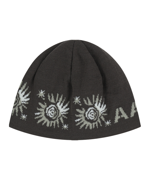 Small Sun Jacquard Beanie (Brown)