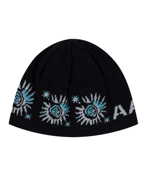 Small Sun Jacquard Beanie (Black)