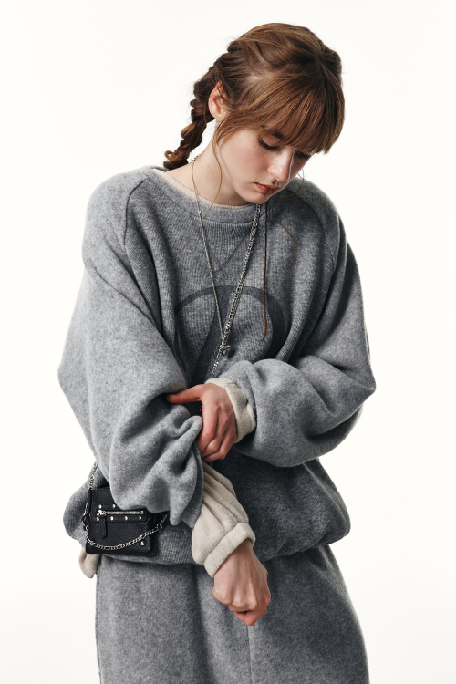 SMOOTH D LOGO SWEATSHIRTS IN GREY