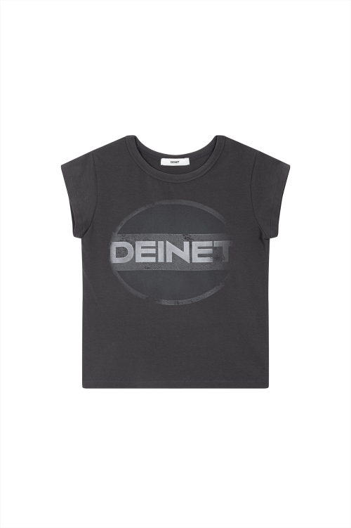 VINTAGE GRAPHIC CROPPED T-SHIRTS IN CHARCOAL