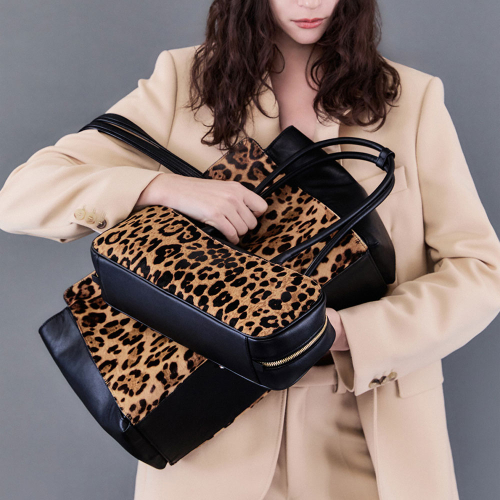 Ines Tote 42 Leopard (Black&Dark Brown)_RCBTX24648MTX