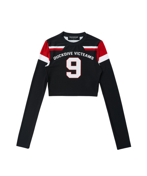 Bold Edge Crop Long Sleeve Black