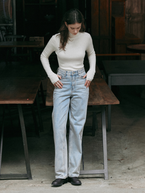 KINSLEY wide washing denim pants_LIGHT BLUE