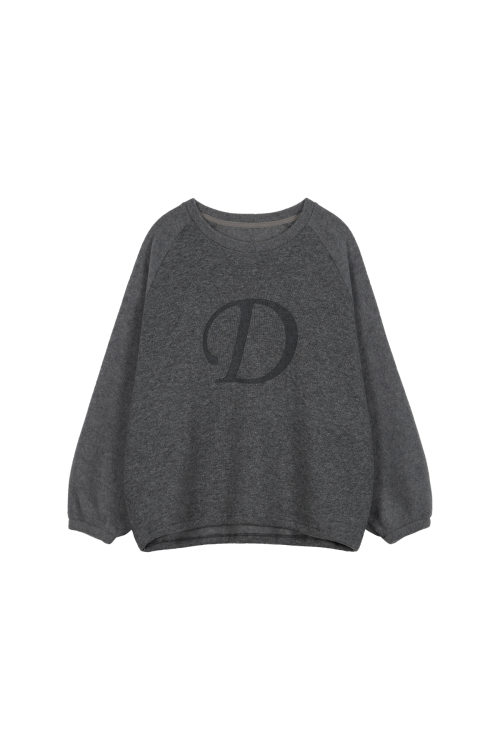 SMOOTH D LOGO SWEATSHIRTS IN CHARCOAL