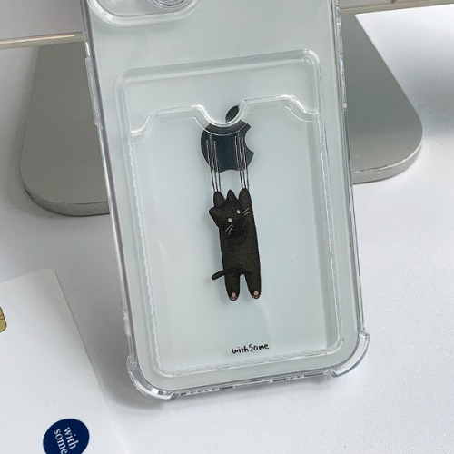 [withsome카드수납]냥갈퀴 블랙 화이트 썸캣 폰 케이스