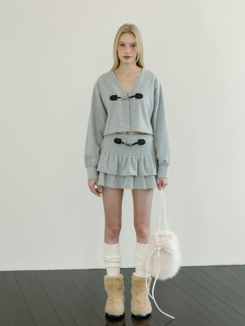 SNOWFLAKE TIERED SKIRT PANTS / GREY