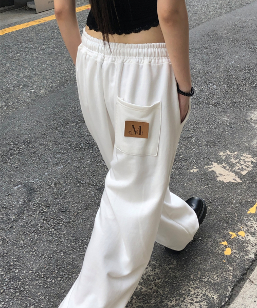 LASH METAL LOGO JOGGER SWEAT WIDE PANTS (4color)