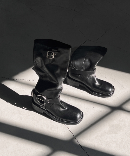 (Leather)Farroca buckle boots