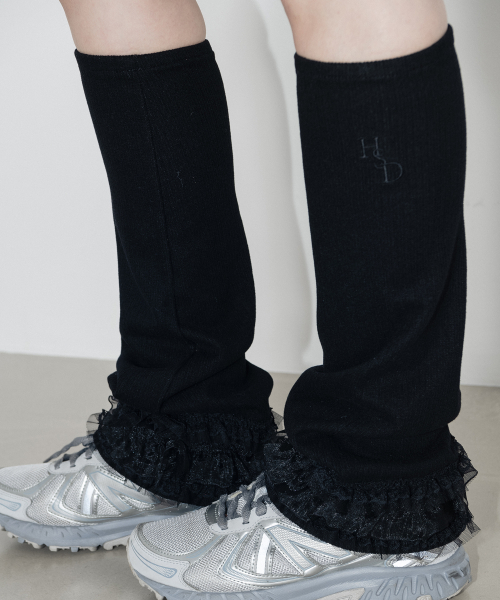 캉캉 레이스 자수 레그워머_블랙