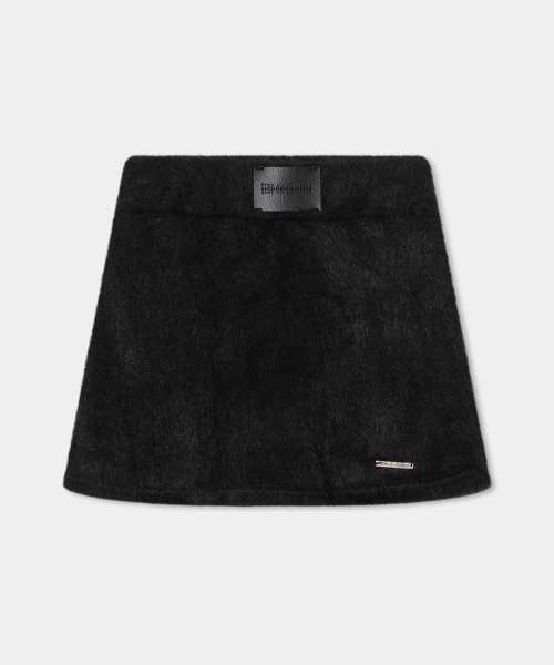 Angora Patch Set-up Shorts Skirt (black)