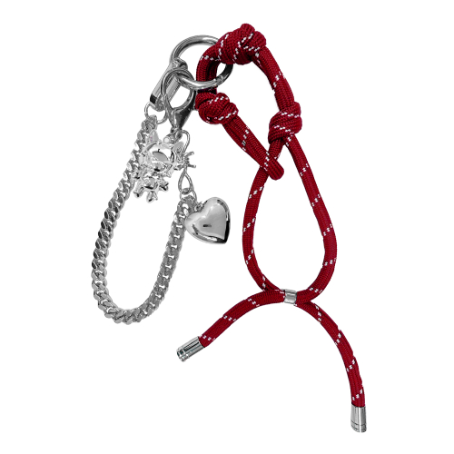 Signature Cat Heart charm Keyring-Red