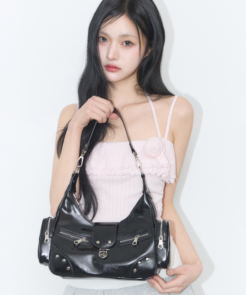 Ruby Stud Shoulder Bag Black