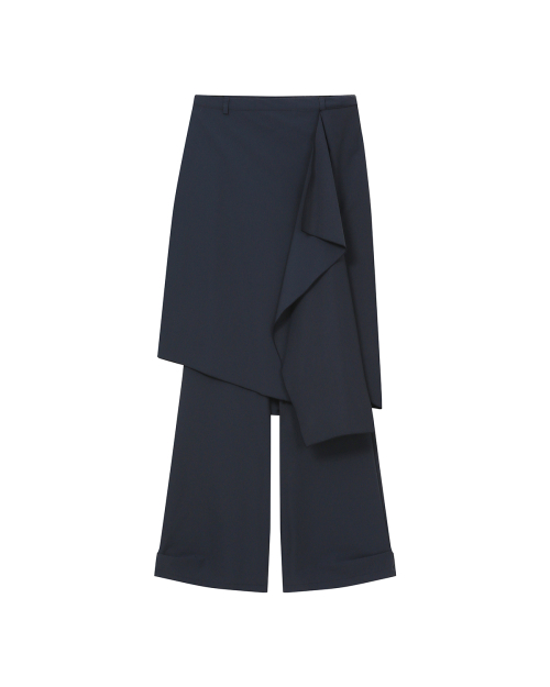 Draped midi skirt pants SET CHARCOAL