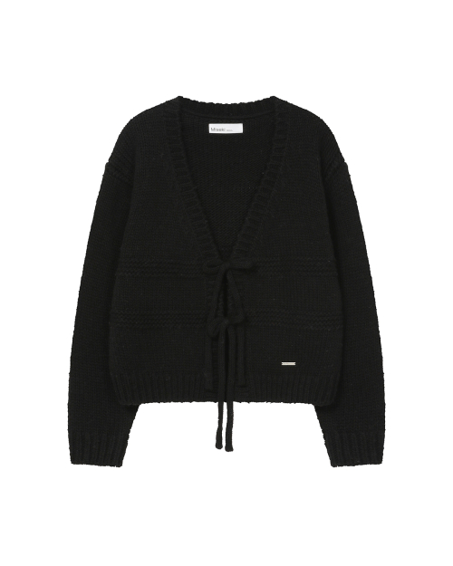 Bow over cardigan BLACK