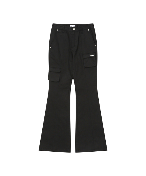 Line pocket cargo pants BLACK