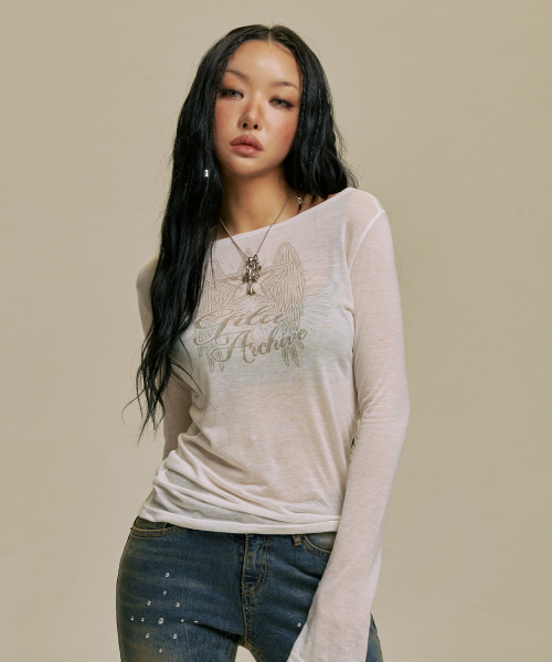 STAR WING SHEER LONG SLEEVE_WH