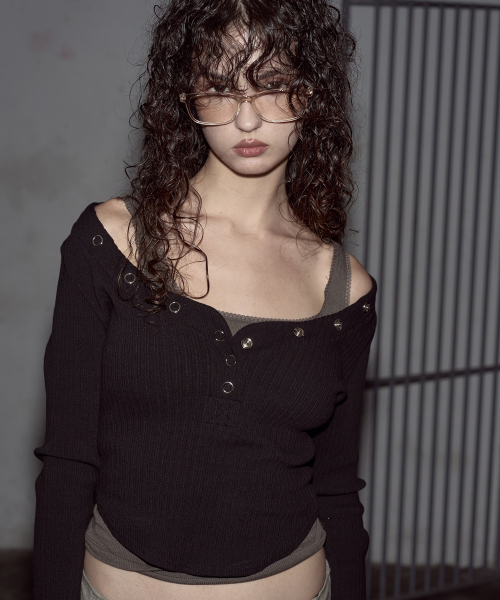 Bunny Snap Button Top ( Ver.1 ) (Black)