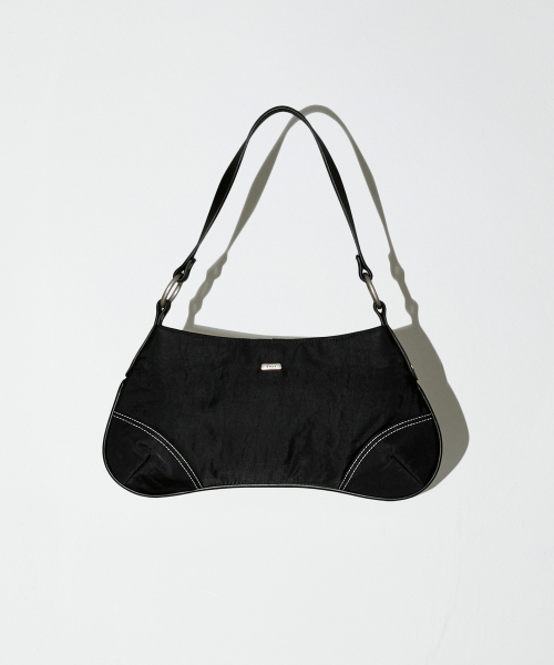 RIVET STITCH HOBO BAG - BLACK